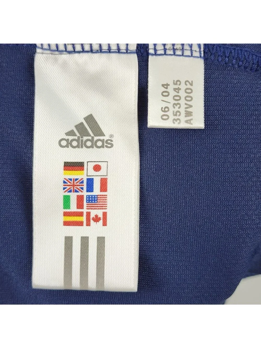 adidas Vintage Spain National Team Training Mens Top L Navy Red Jersey 3 Stripes